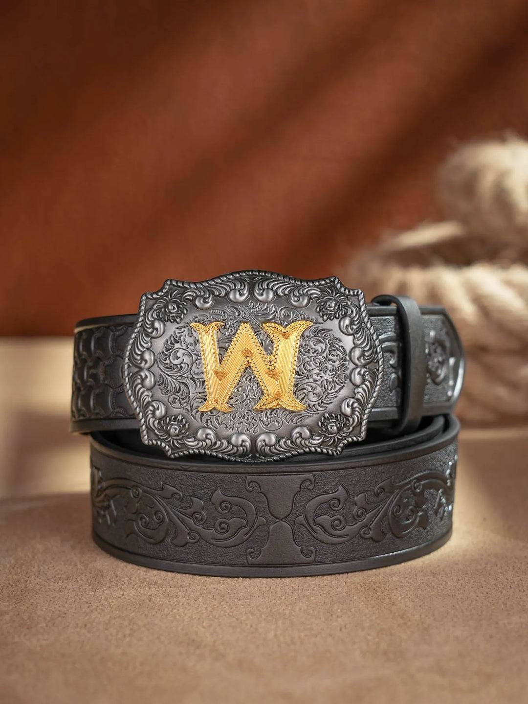 Cinto de couro Honor Lasso com inicial personalizado