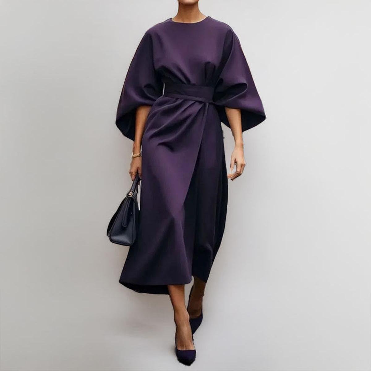 Eldra™ | Vestido Maxi com Mangas Morcego