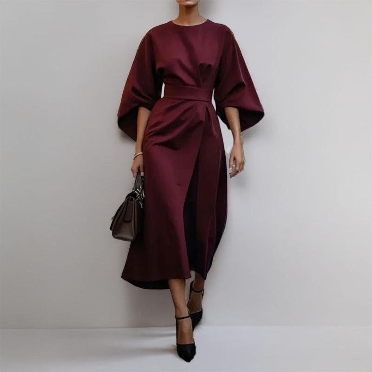 Eldra™ | Vestido Maxi com Mangas Morcego