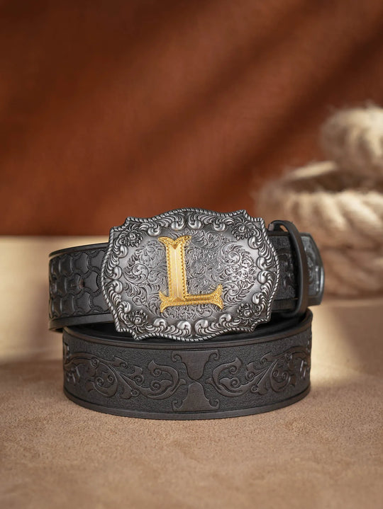 Cinto de couro Honor Lasso com inicial personalizado