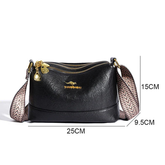 Bolsa de ombro em couro refinado Amanda
