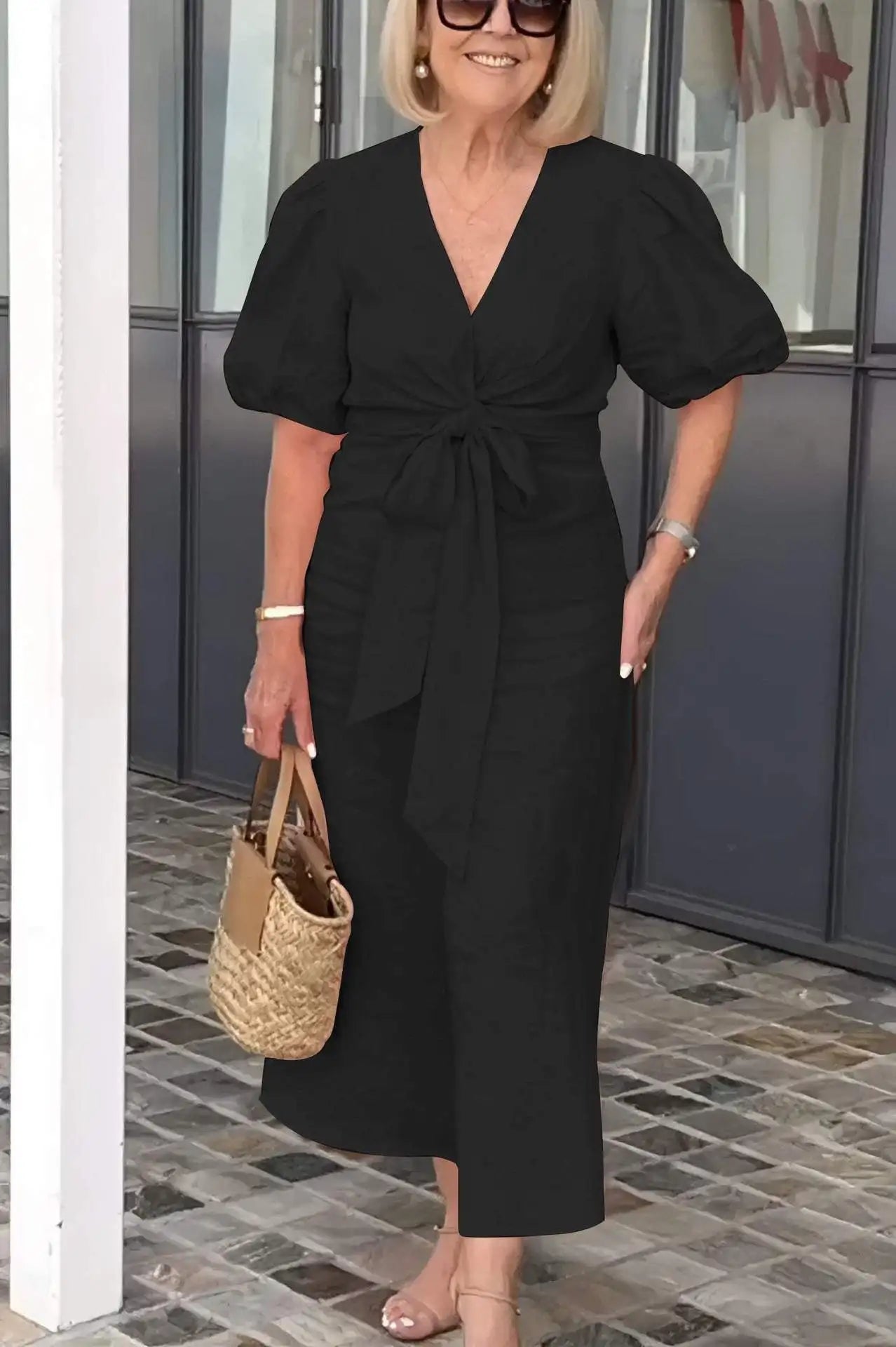 Natasha - Vestido Elegante com Decote em V