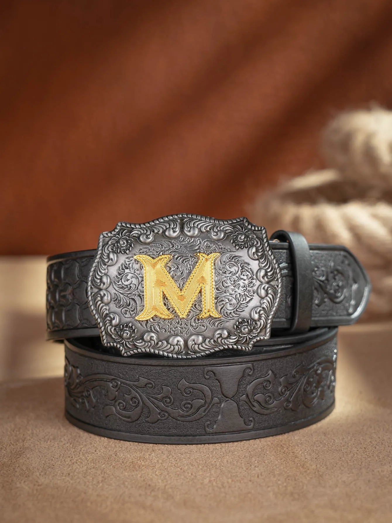 Cinto de couro Honor Lasso com inicial personalizado