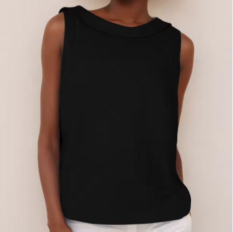 Maria™ | Blusa Sem Mangas com Gola Rolê