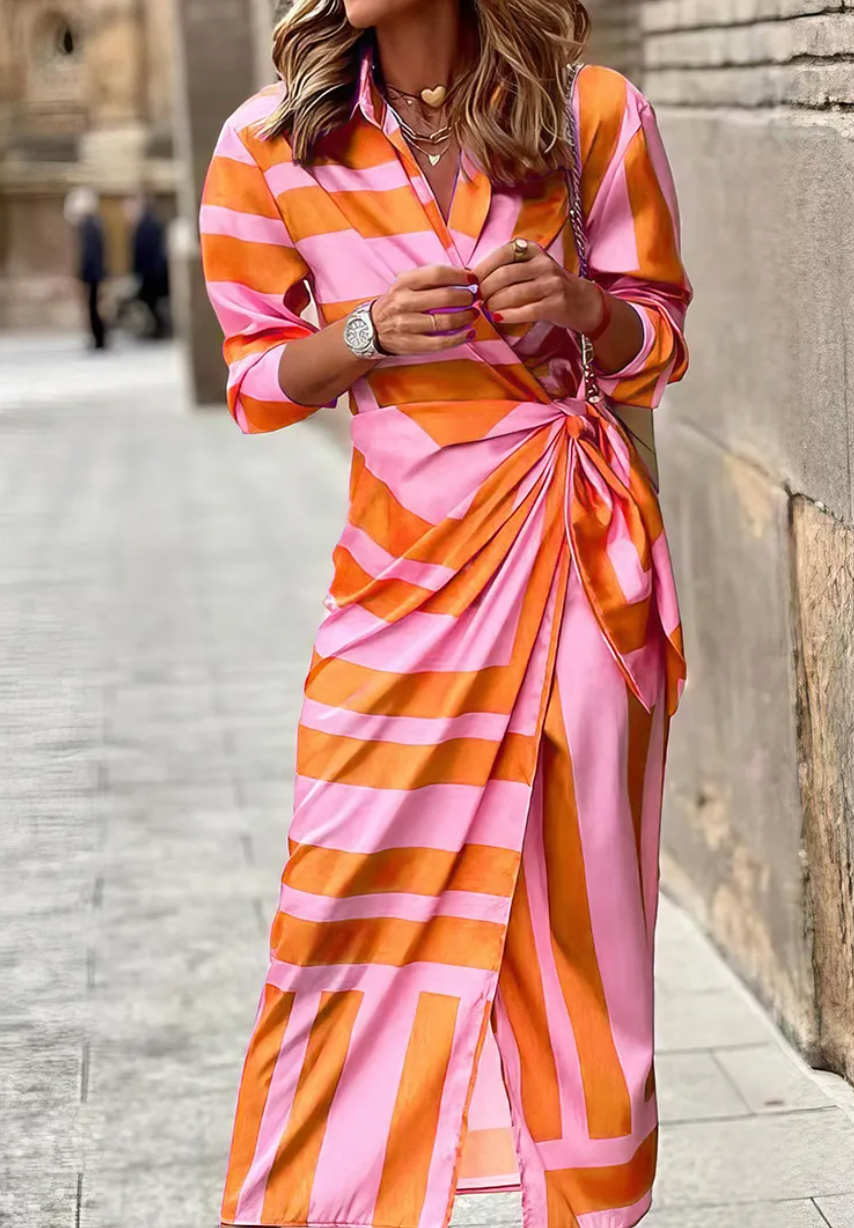 Elvina - Vestido Envelope Estampado