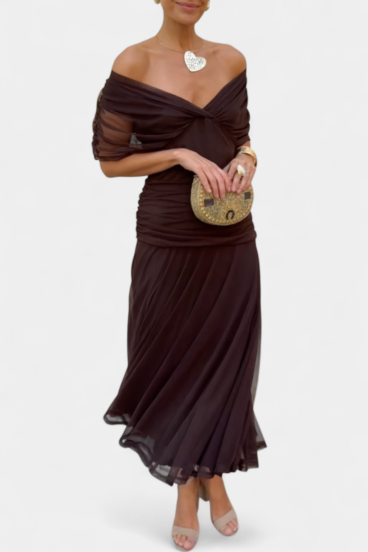Eloria | Vestido Elegante Feminino | Vestido Floral Longo Romântico