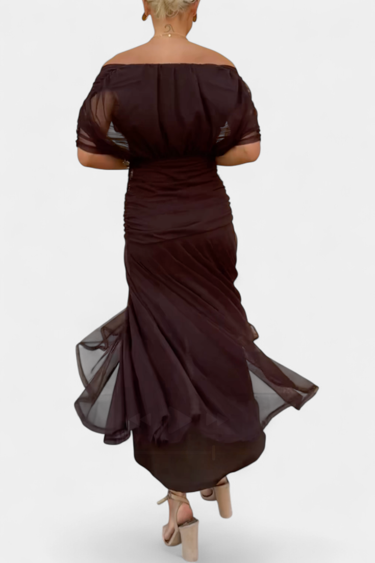 Eloria | Vestido Elegante Feminino | Vestido Floral Longo Romântico