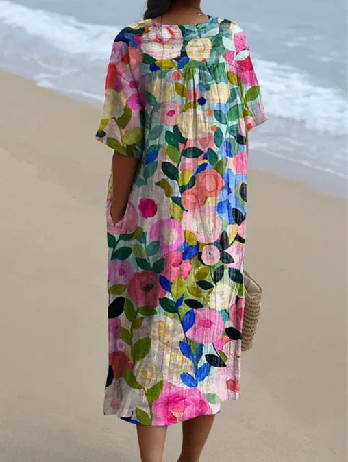 Luna - Vestido de Verão Floral Colorido