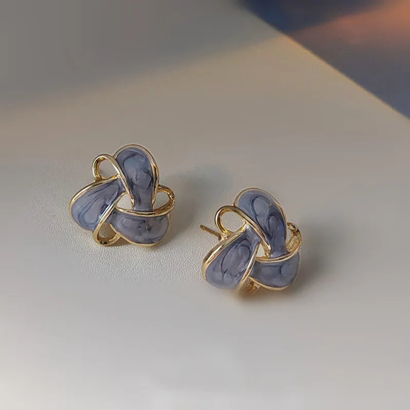 Brincos de Estudo Oco de Esmalte Roxo Vintage