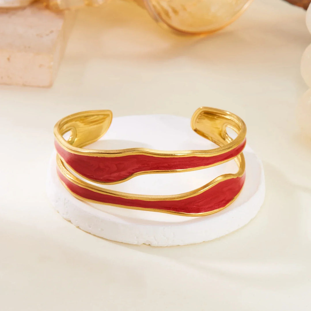 Pulseira Vintage Branca em Aço Inoxidável