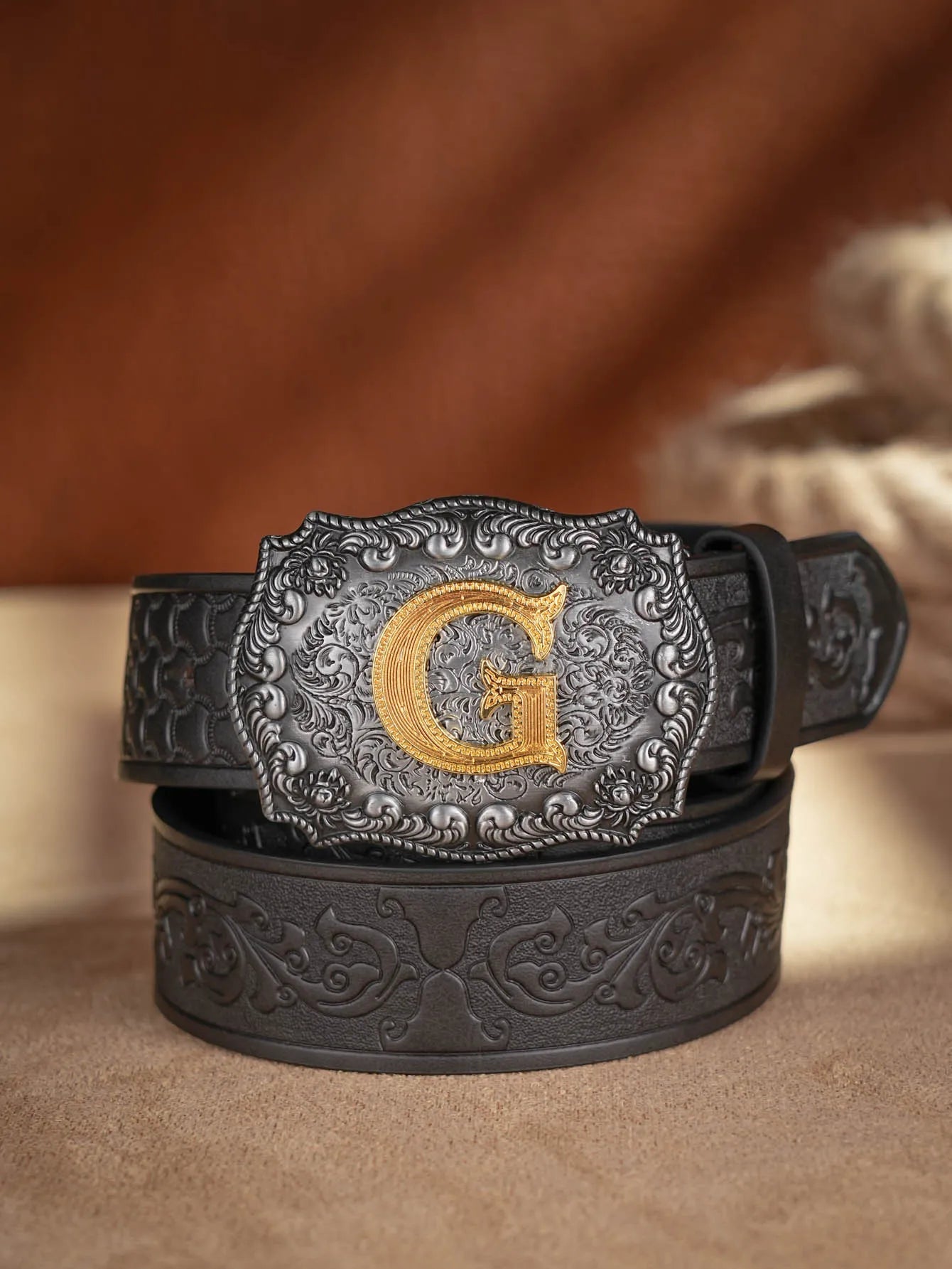 Cinto de couro Honor Lasso com inicial personalizado