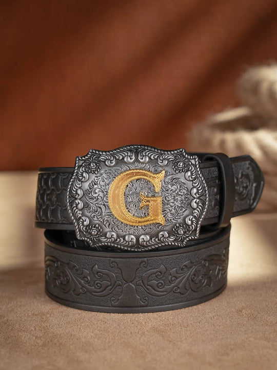 Cinto de couro Honor Lasso com inicial personalizado