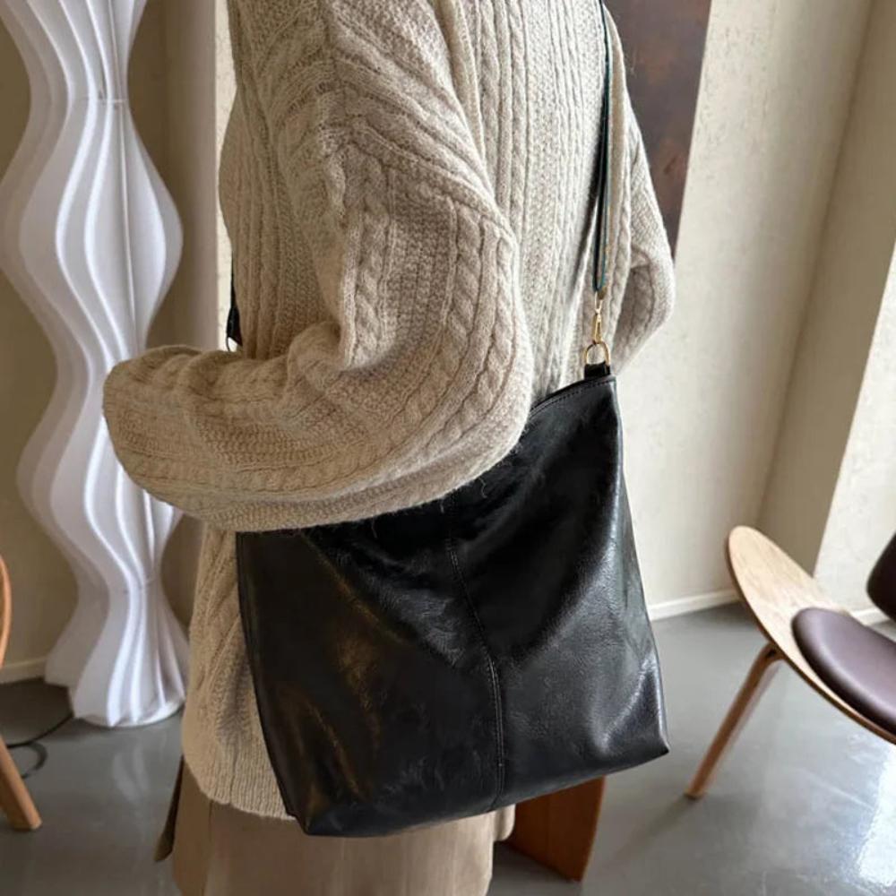 Linda - Bolsa de Ombro de Couro com Charme Vintage