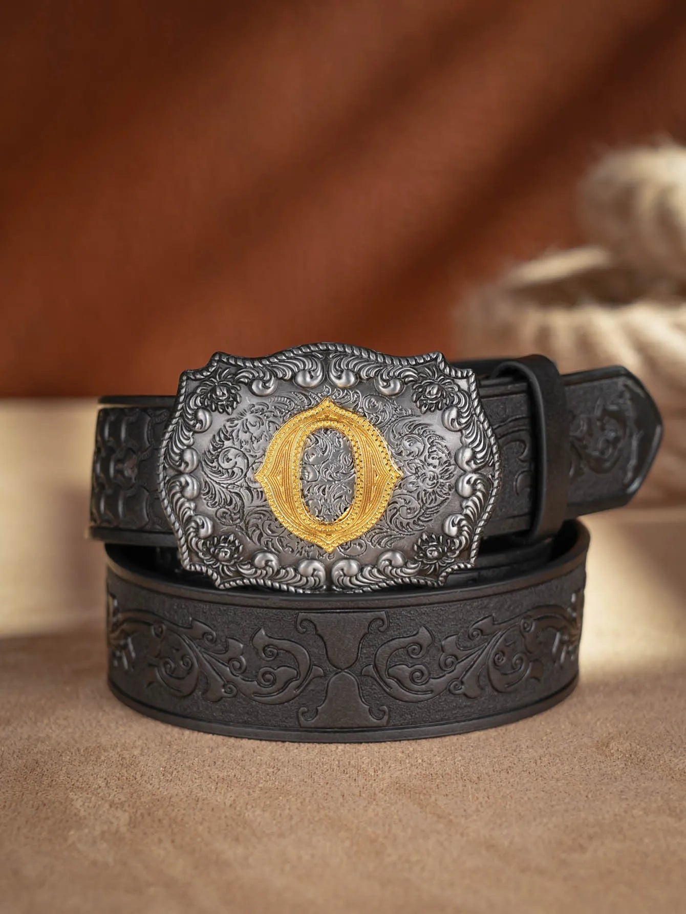 Cinto de couro Honor Lasso com inicial personalizado