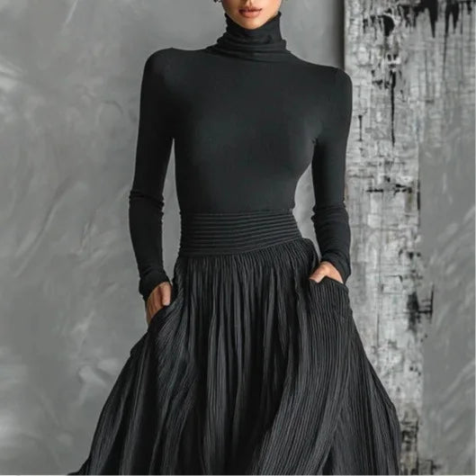 Keziah - Vestido Longo Plissado Elegante