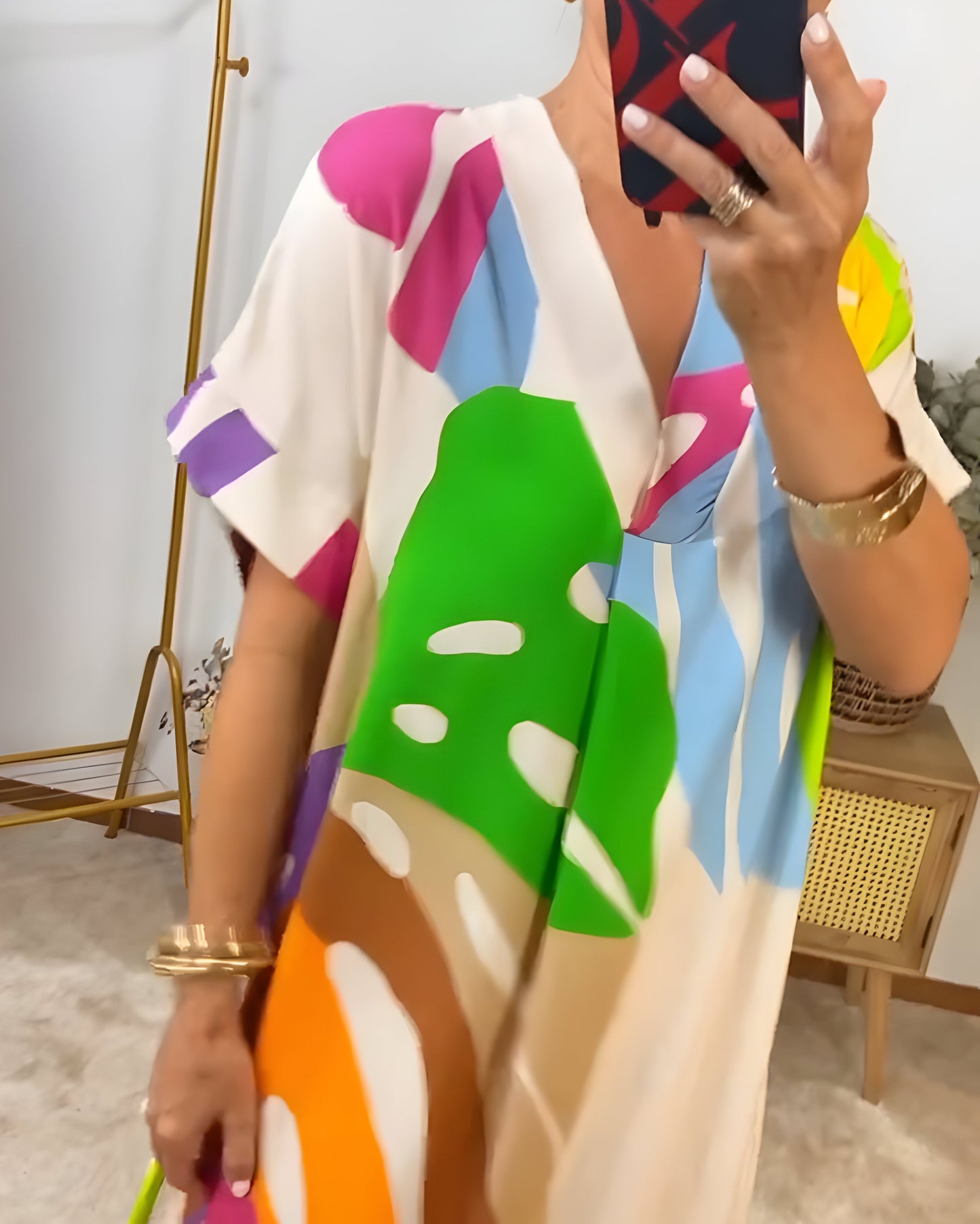 Rianna - Vestido com Estampa Abstrata