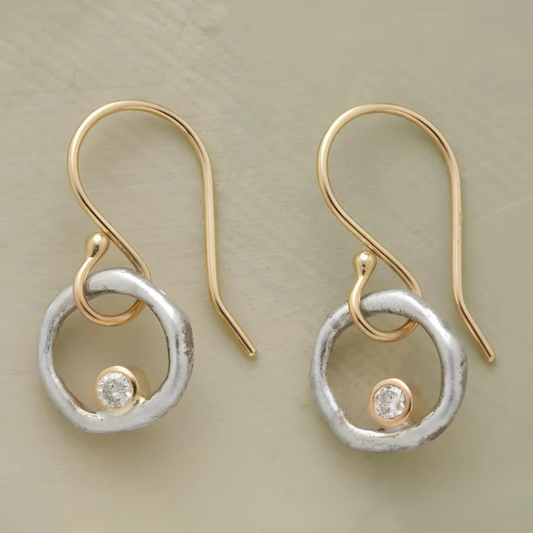 BRINCOS VINTAGE DE OURO E PRATA