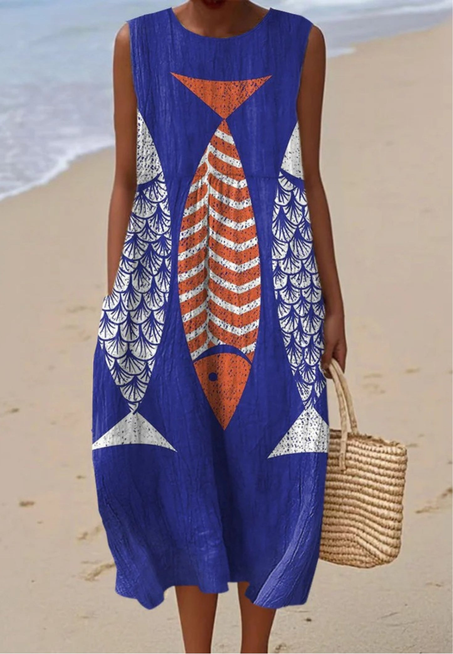 Mia - Vestido com Estampa de Peixe