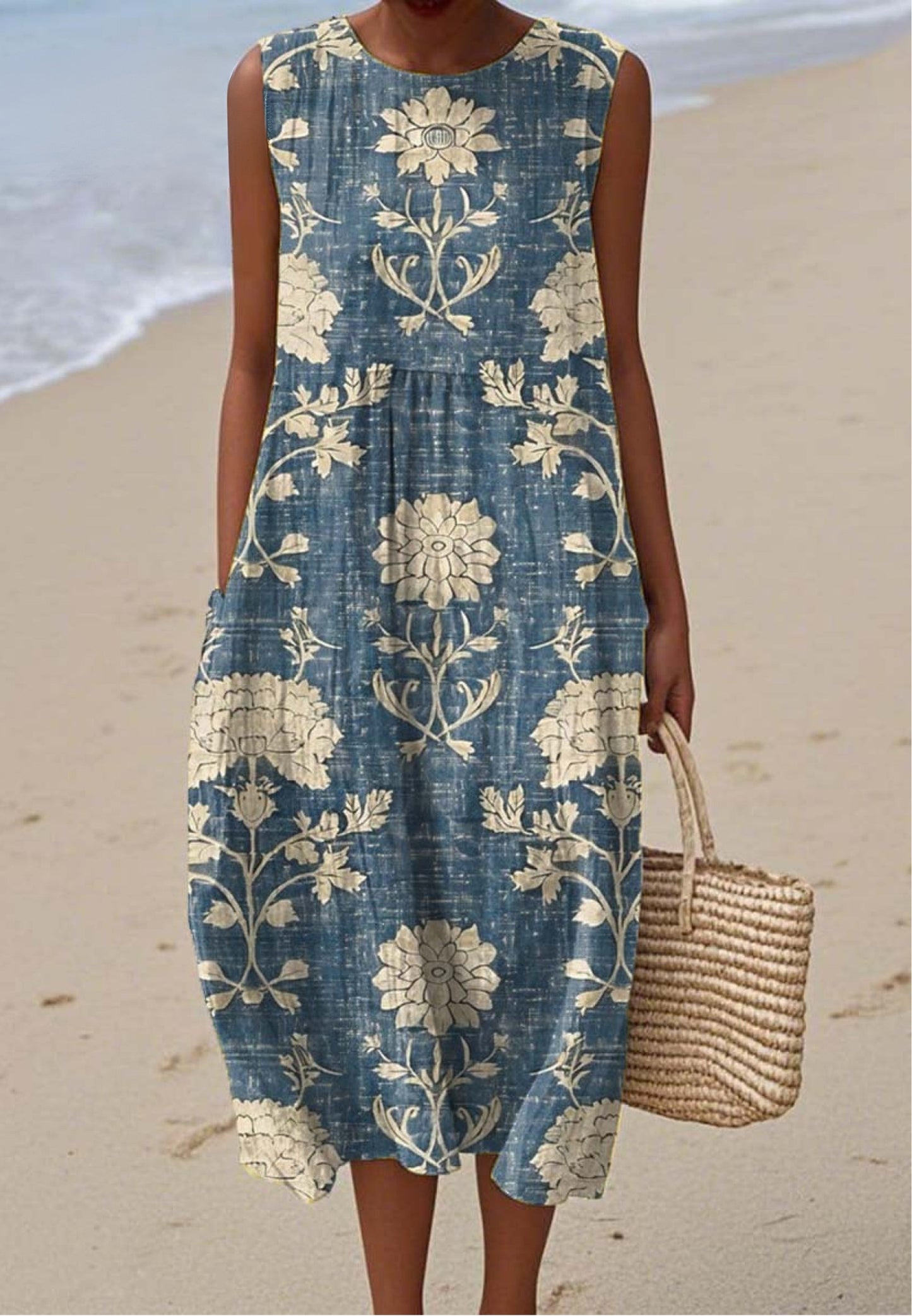 Rowena - Vestido de Verão com Estampa Floral Vintage