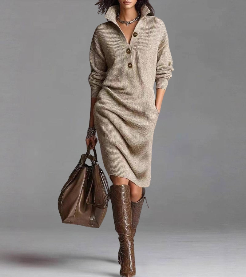 Toshiko - Vestido Longo de Malha Elegante