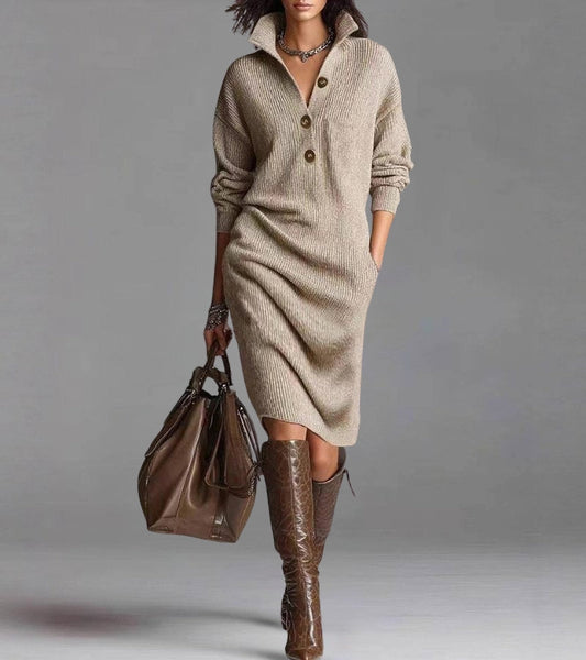 Toshiko - Vestido Longo de Malha Elegante