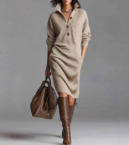 Toshiko - Vestido Longo de Malha Elegante