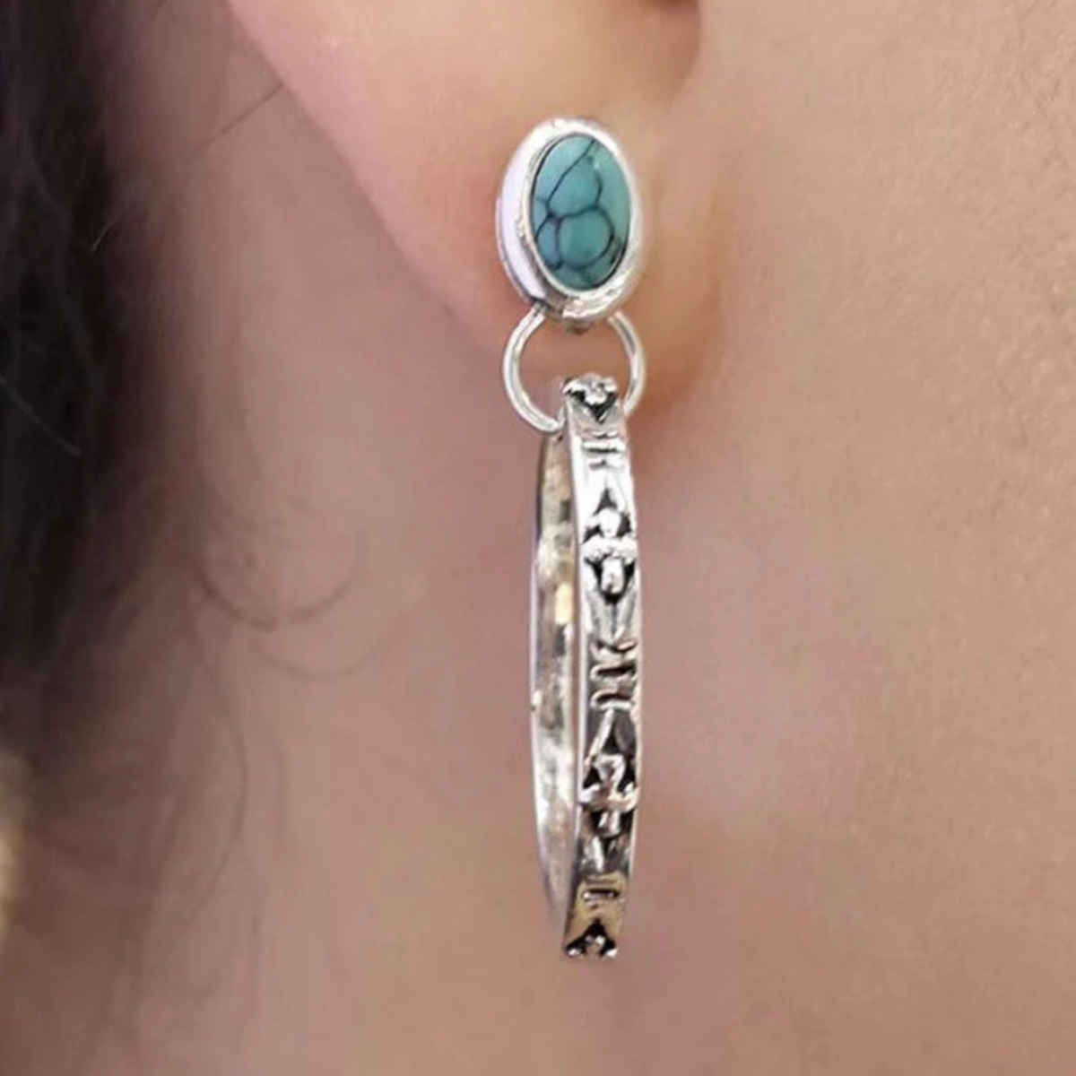 BRINCOS VINTAGE BOHO DE ÔNIX