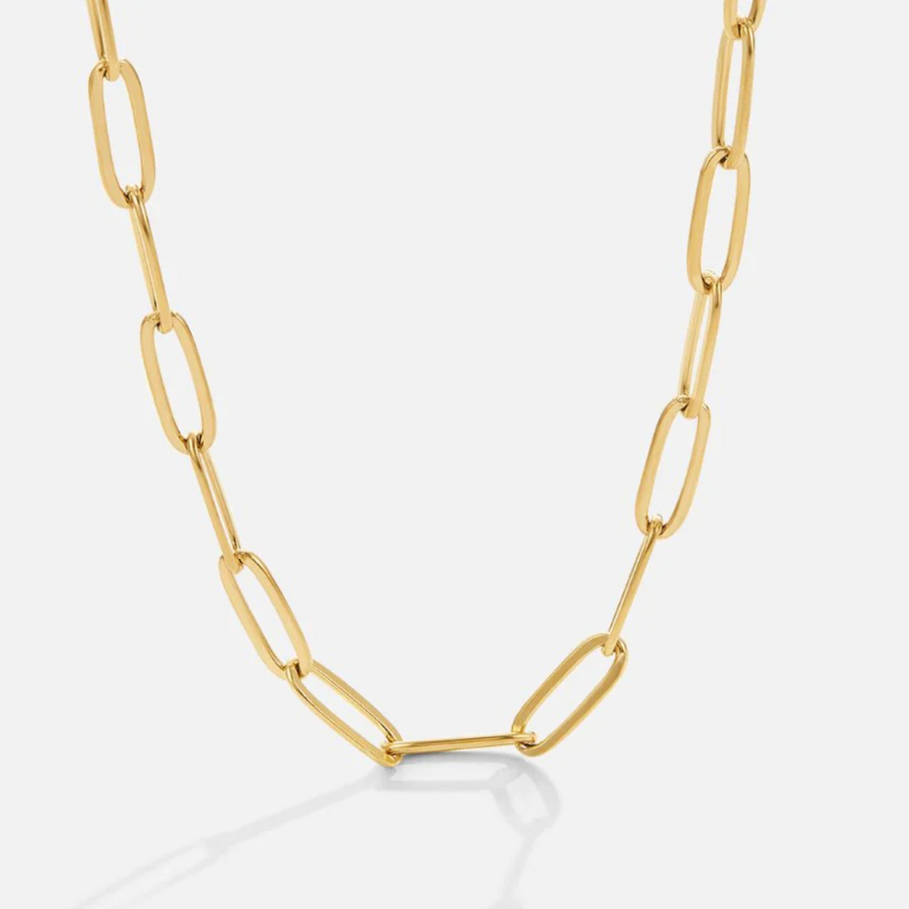 COLAR DE CLIP DE PAPEL DOURADO