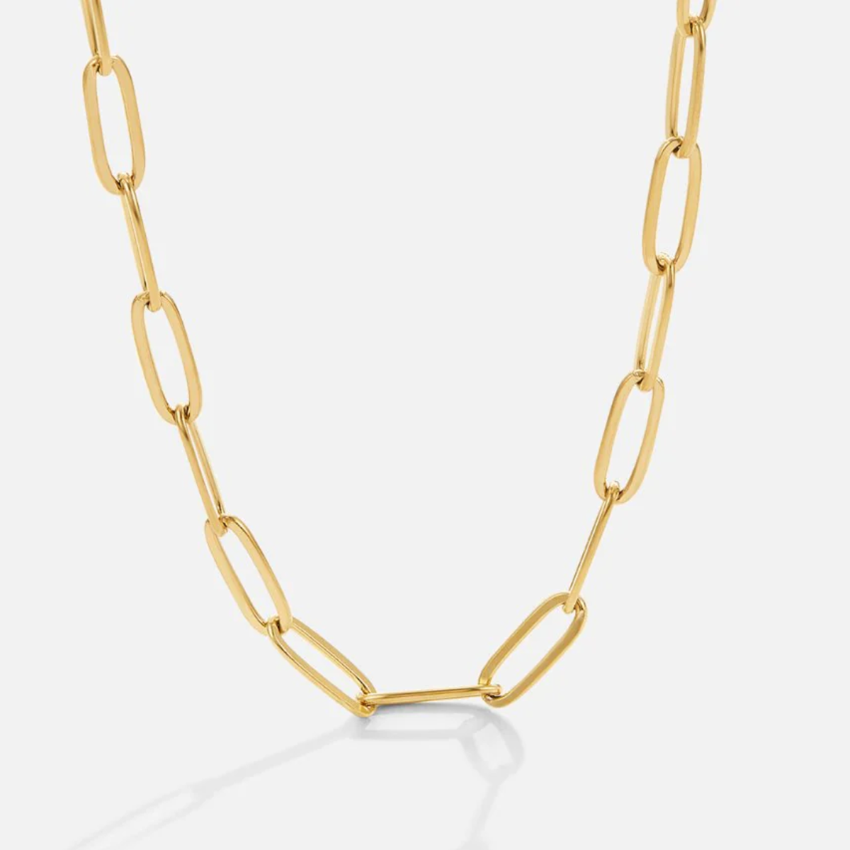 COLAR DE CLIP DE PAPEL DOURADO