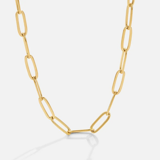 COLAR DE CLIP DE PAPEL DOURADO