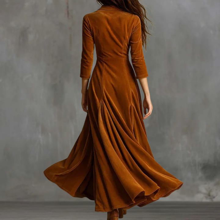 Audrey | Vestido Maxi Botão Elegante e Fluido