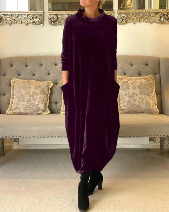 Eliza | Vestido de Veludo Relaxado