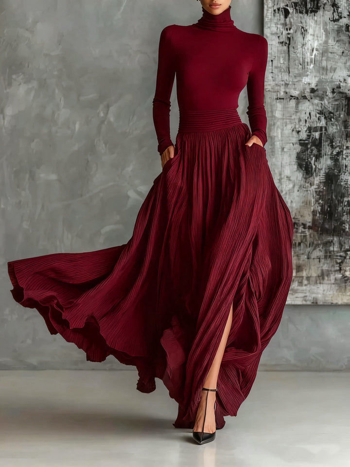 Keziah - Vestido Longo Plissado Elegante