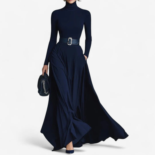 Yvelise™ Robe Maxi com Gola Alta