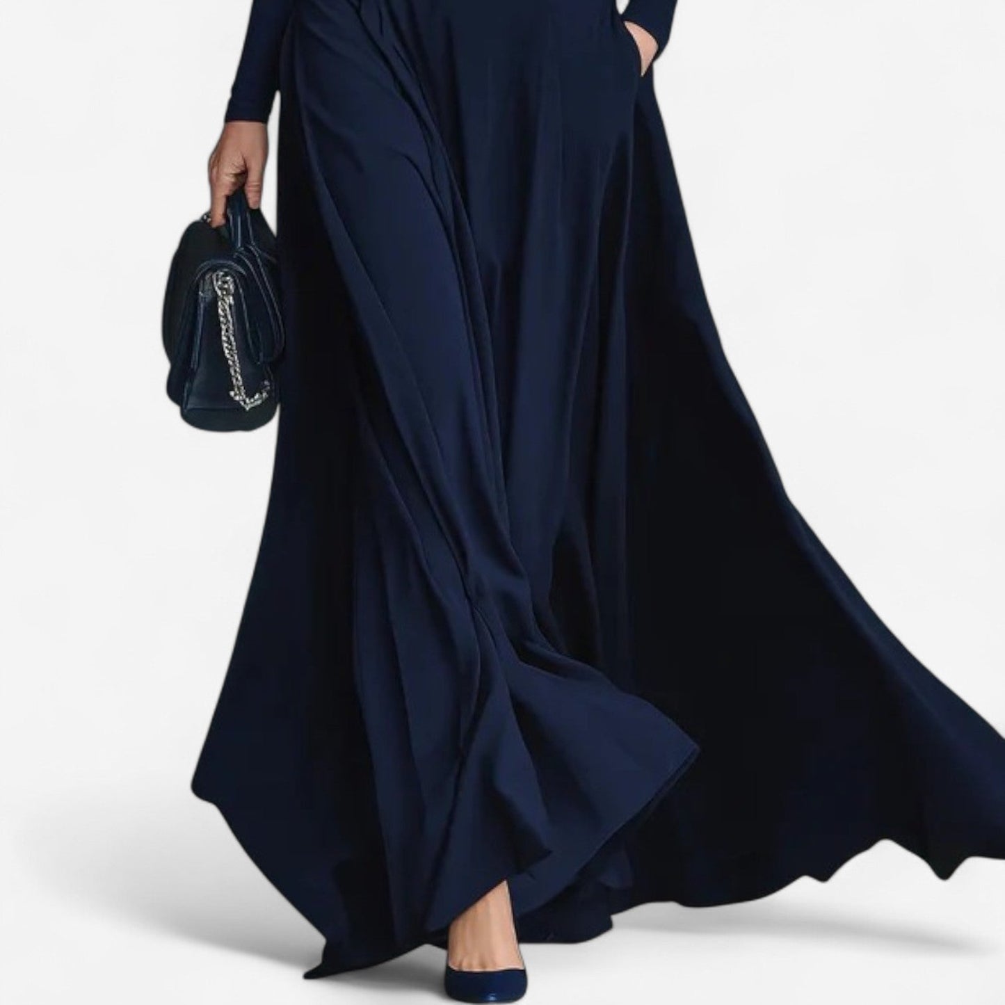 Yvelise™ Robe Maxi com Gola Alta