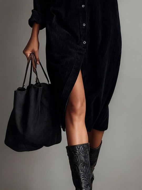 Vestido Midi de Botão Único