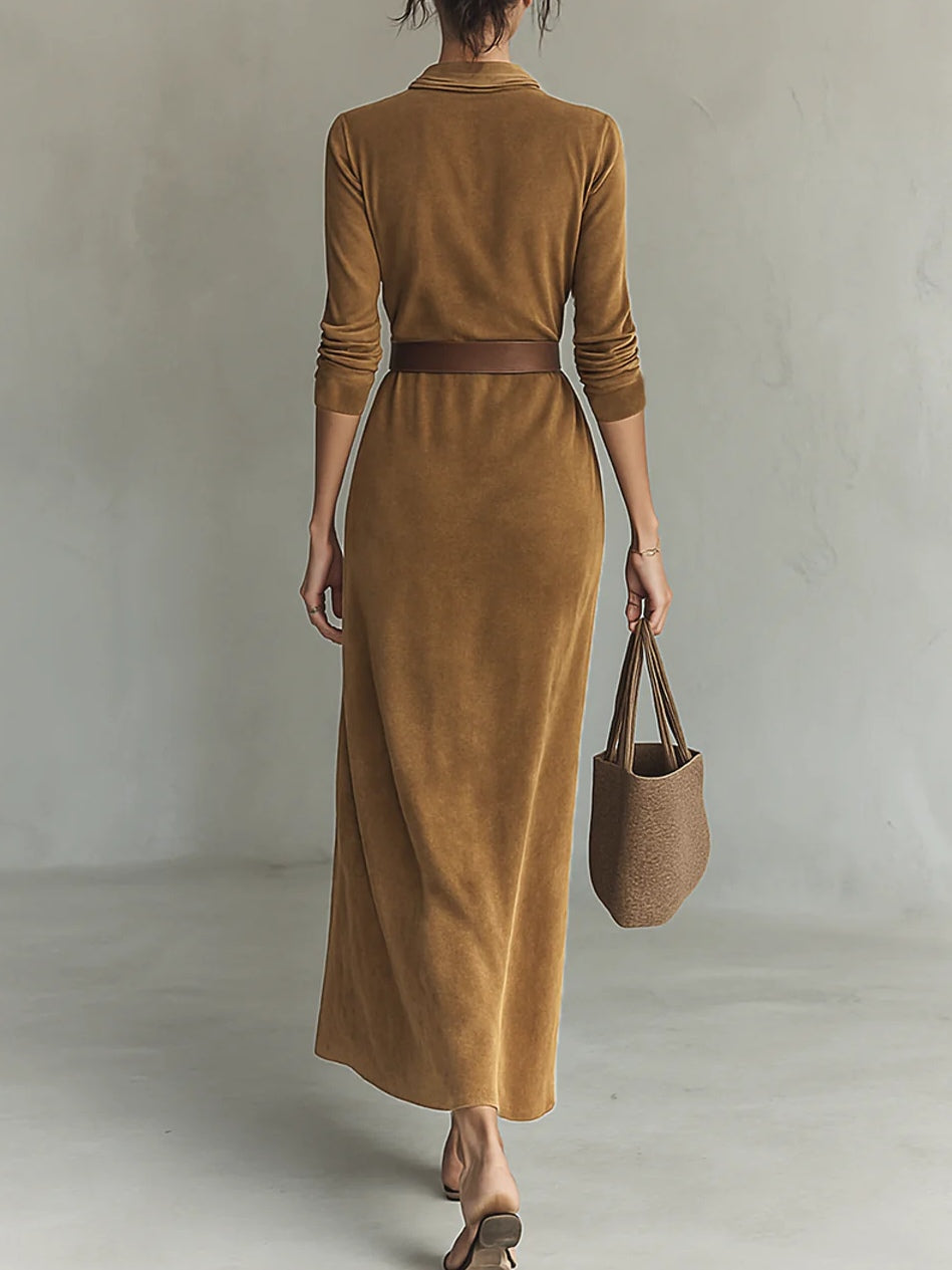 Vestido Maxi de Camurça