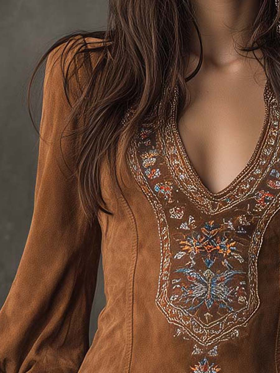 Vestido Curto com Efeito Suede
