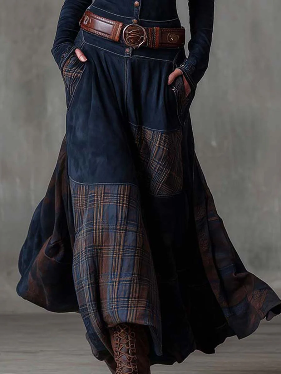 Annalise | Vestido Maxi Xadrez com Botões