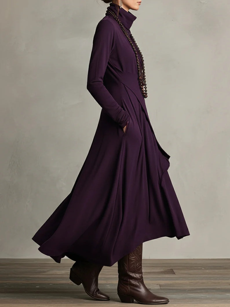 Vivienne | Vestido Maxi Assimétrico de Gola Alta