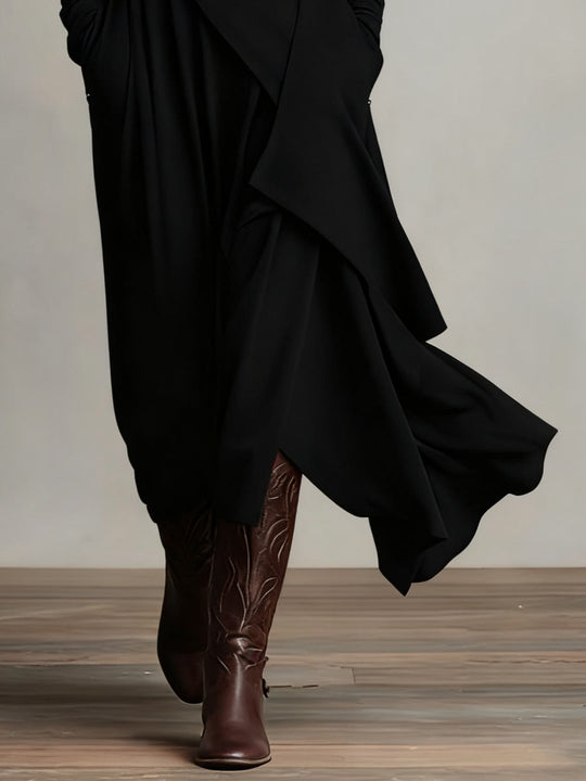 Vivienne | Vestido Maxi Assimétrico de Gola Alta