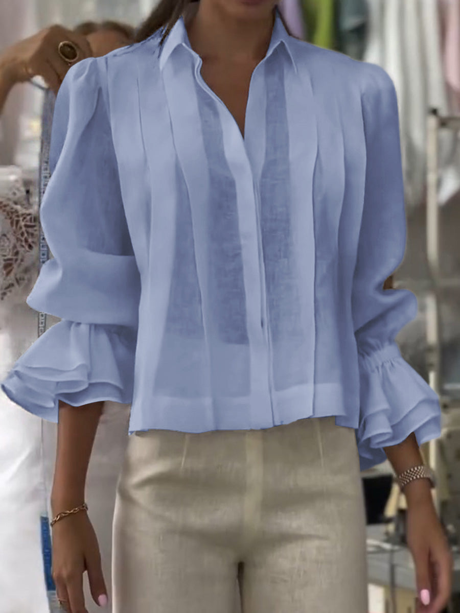 Madeleine | Blusa de algodão com pregas que valorizam