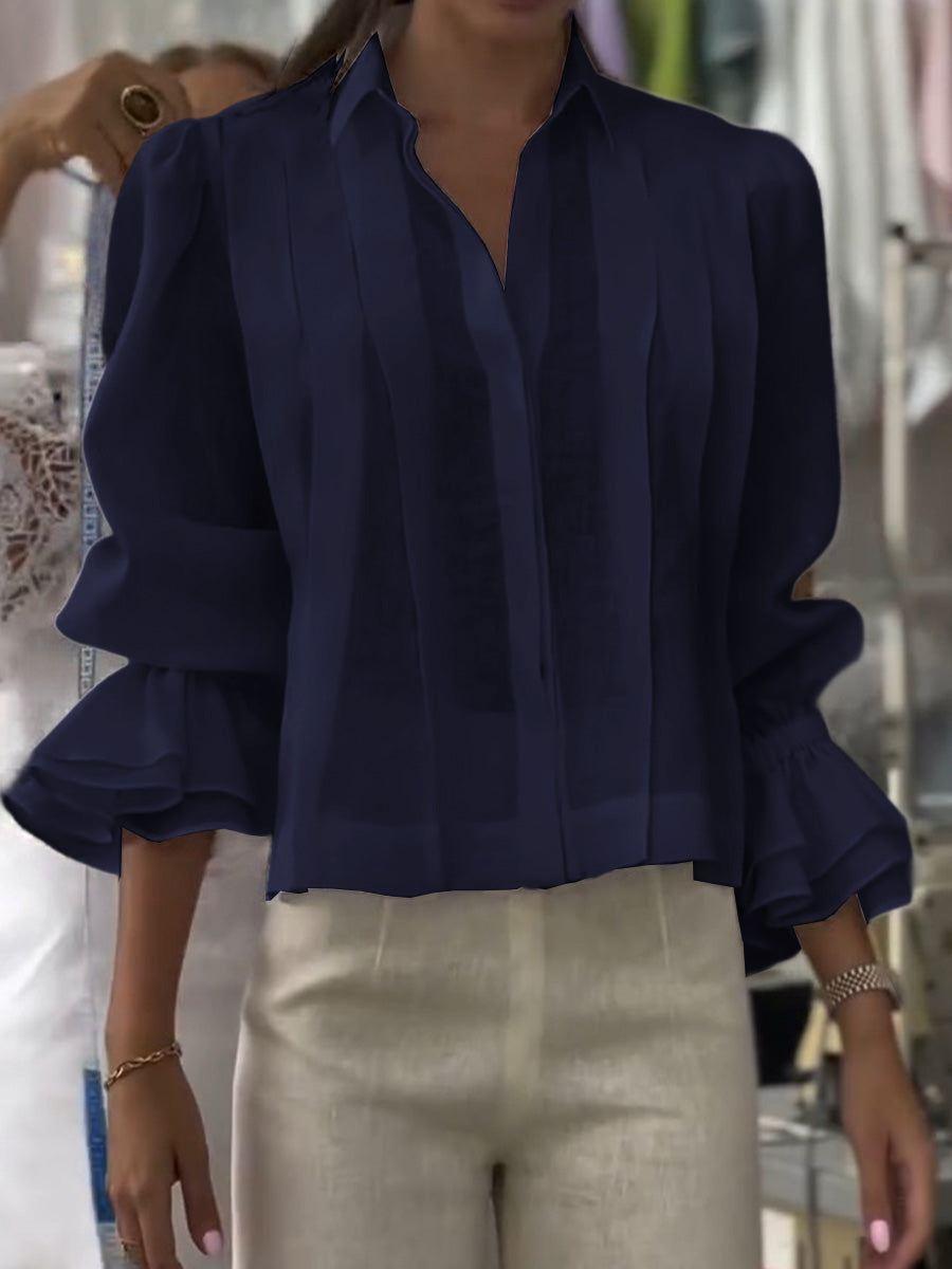 Madeleine | Blusa de algodão com pregas que valorizam
