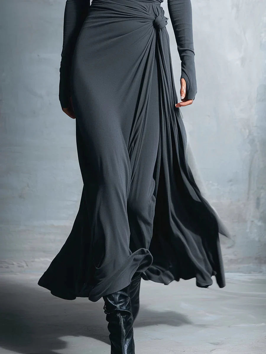 Naiara ❘ Vestido maxi com nó lateral