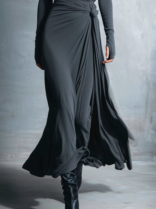 Naiara ❘ Vestido maxi com nó lateral