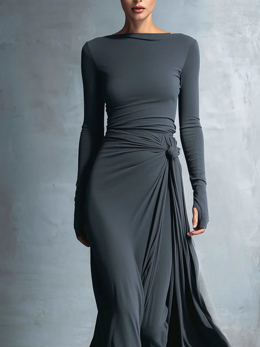 Naiara ❘ Vestido maxi com nó lateral