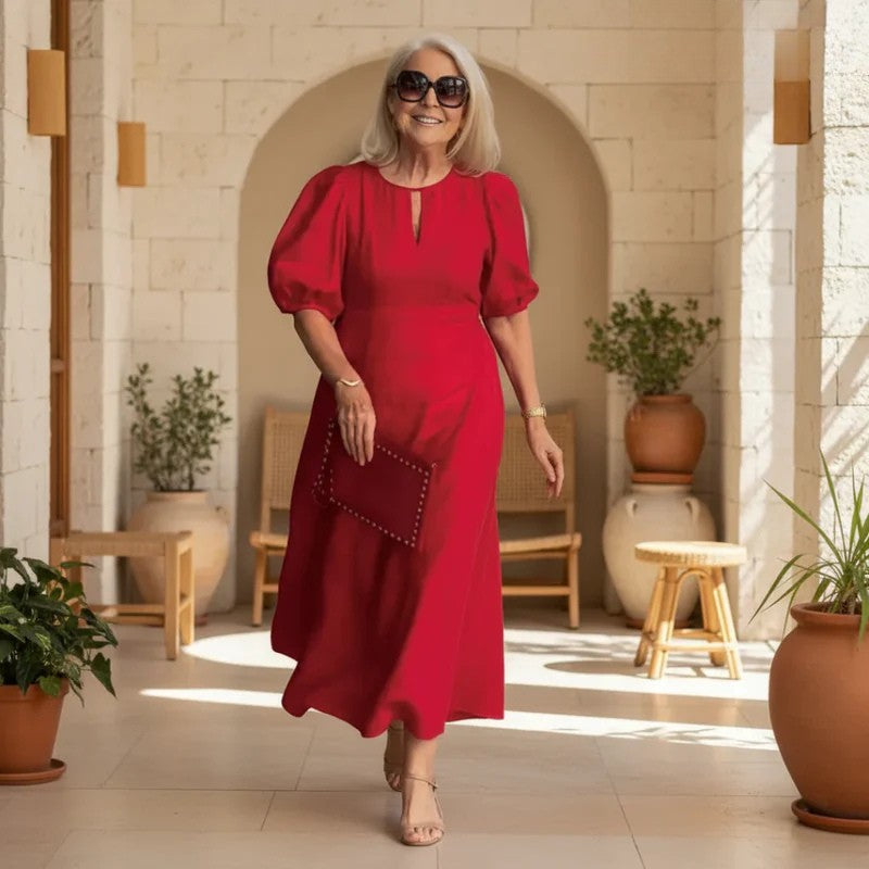 Juliana - Vestido Elegante com Mangas Bufantes