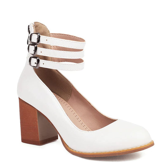 Sapatos de Salto com Fivela Tripla Jadara