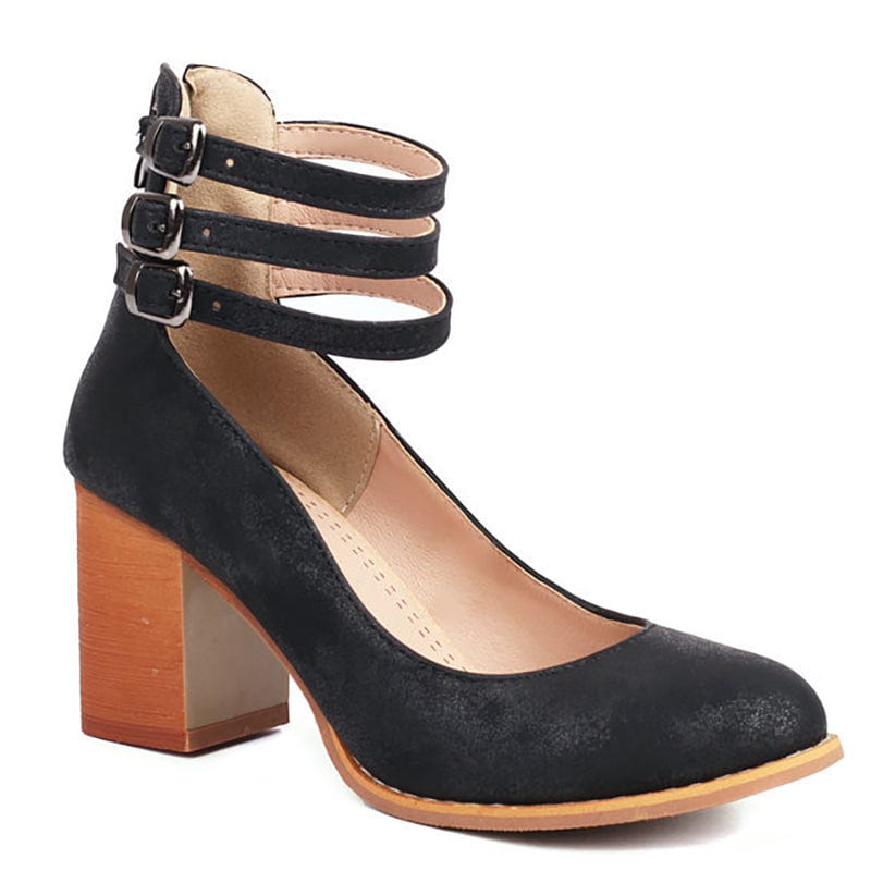 Sapatos de Salto com Fivela Tripla Jadara