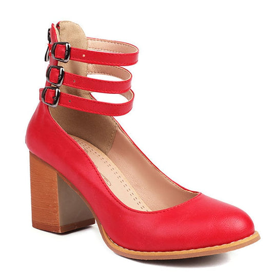 Sapatos de Salto com Fivela Tripla Jadara